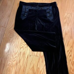 Elie Tahari Capri Velvet Stretch Capri Pants - Midnight Blue 12